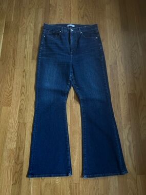 Ann Taylor Dark Blue High-Rise Flare Jeans